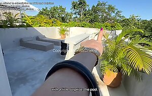 VLOG PORN - He fucks his best friend without a condom by the pool