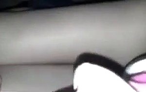 Skinny white slut eats my big black dick in my bedroom
