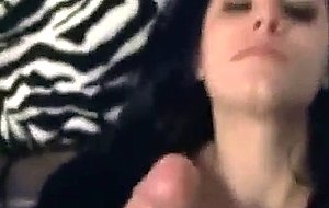 Dark haired slut with honey big tits