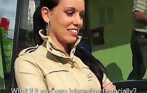 Pulled beauty outdoor rammed from behind