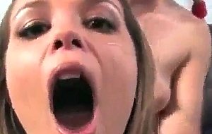 Teen blondes swap and share black cum