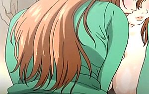 Busty anime chick gets clit rubbed