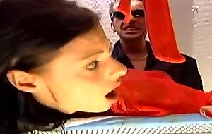 Olivia de treville surprised ironing