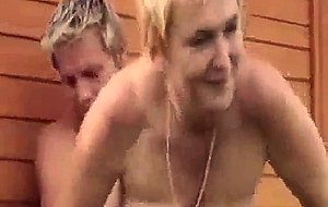 Blonde sweet granny fucks young college freshman