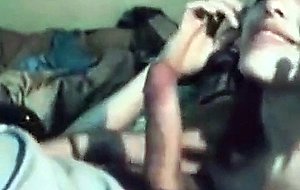 Pretty girl eating dick