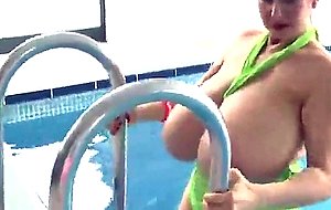 Hot blonde with extra large tits