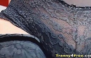 Hot Shemale Flaunts and Toys her Giant 9inch Cock