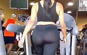 Turkish girl in shiny transparent black leggings 720p
