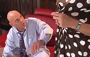 Blonde cougar in stockings