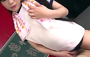 Asian school girl 3some play