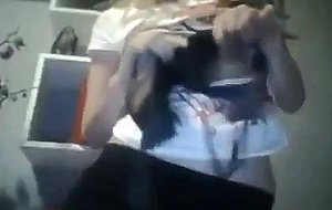 Hot blonde shows her perfect ass and tits