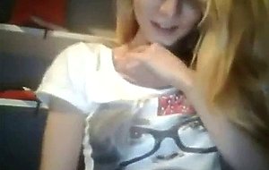 Hot blonde shows her perfect ass and tits