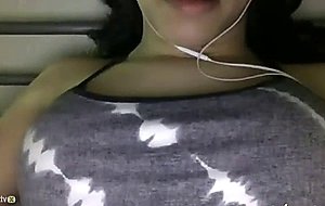 Incredibly honey teen playing with her amazing boobs