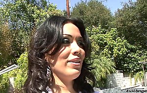Nasty brunette Sienna plays with a lollipop