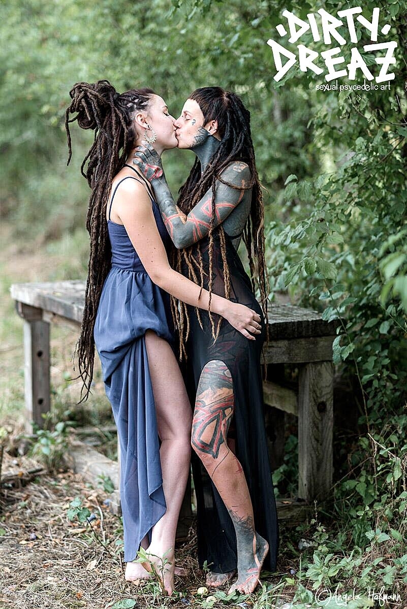 Alternative boys and girls get together at a rural property