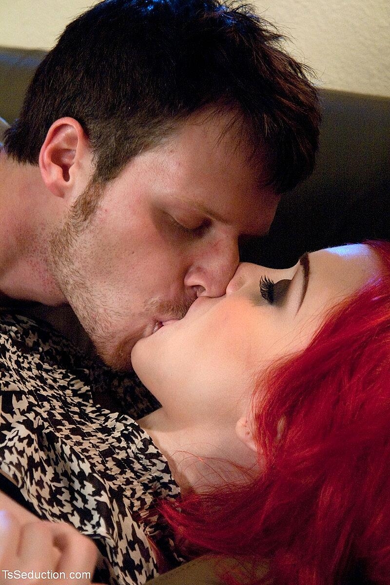 Redheaded Shemale With Big Tits Sarina Valentina Receives A Bj From Her Man Shemale, Shemale-Blowjob