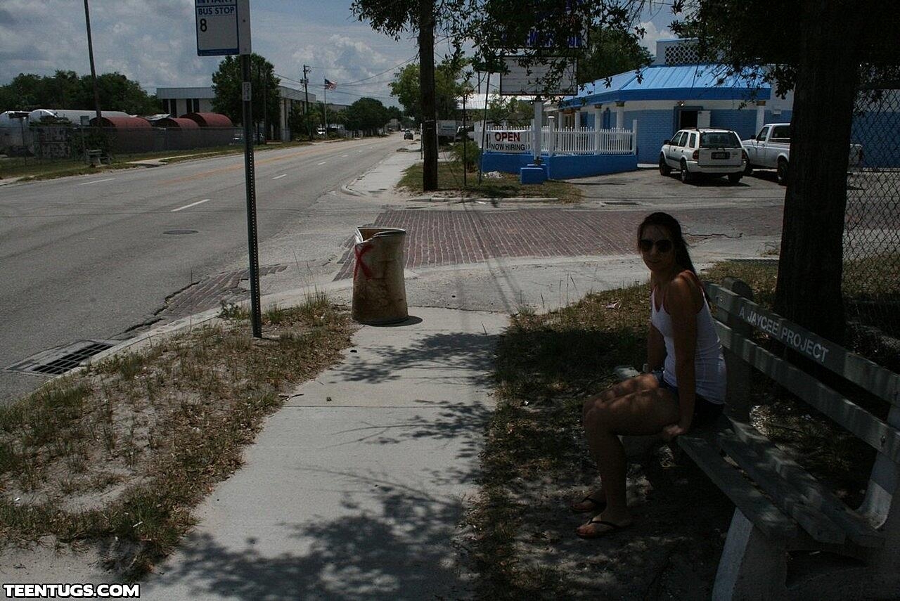 Naughty Teen Teases With Her Tiny Tits & Gives A Hung Carwash Guy A Handjob Cute, Handjob, Outdoor, Public