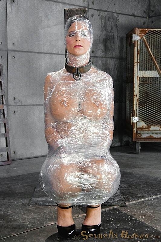 Milf Syren De Mer Is Wrapped Up In Saran Wrap Before Being Face Fucked Bdsm, Big-Tits, Bondage, Mature, Milf