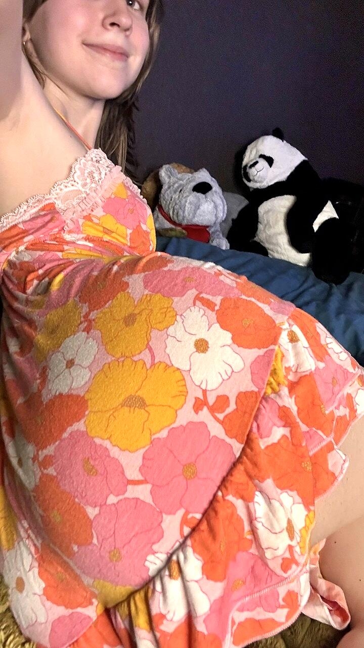 Sexy Amateur Teen Teensy Bella Poses Seductively In Her Nightgown Ass, Beautiful, Cute, Dress, Teen