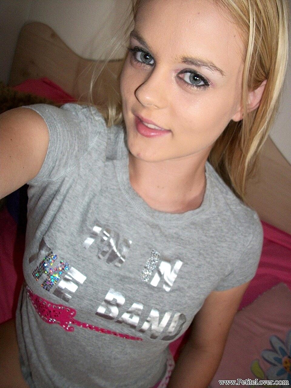 Cute blonde girl Bri Skies takes selfies while she exposes her horny body